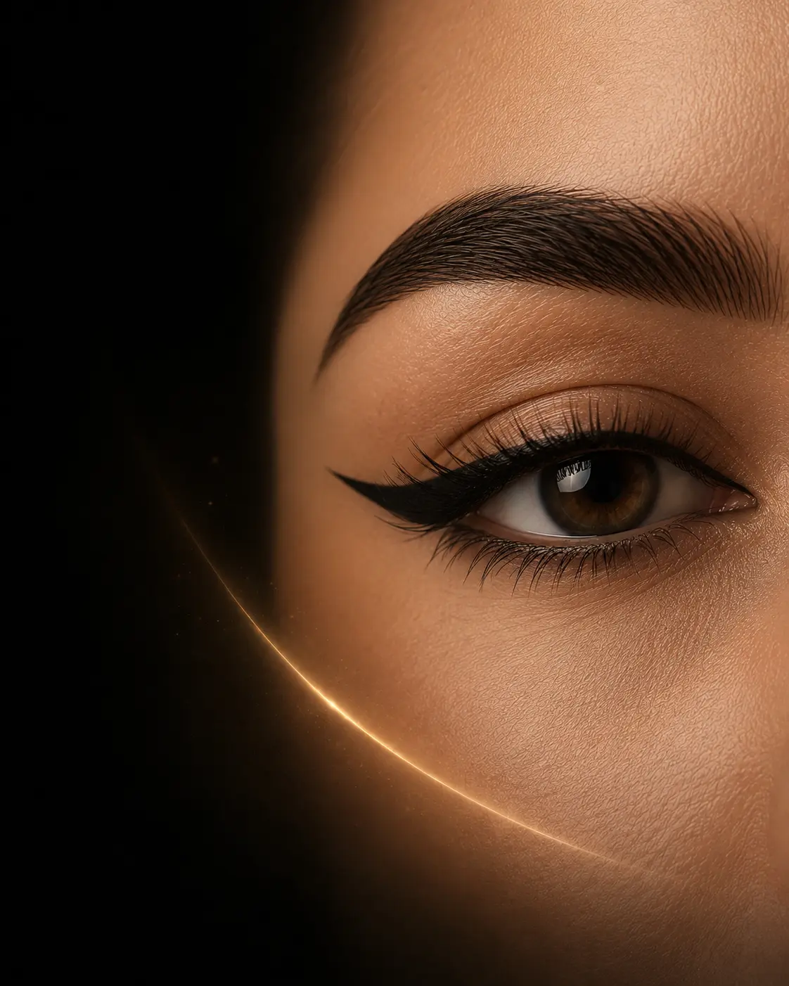 Conceptual portrait representing eyeliner permanent makeup
